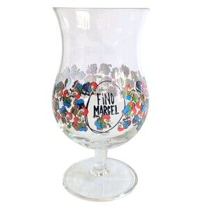 Chouffe Belgium Find Marcel Beer Glass Gnomes Tulip Bowl Short Stem D’Achouffe